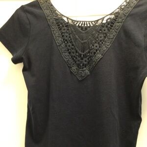 Cool Little Navy Blue Tee with Back Insert